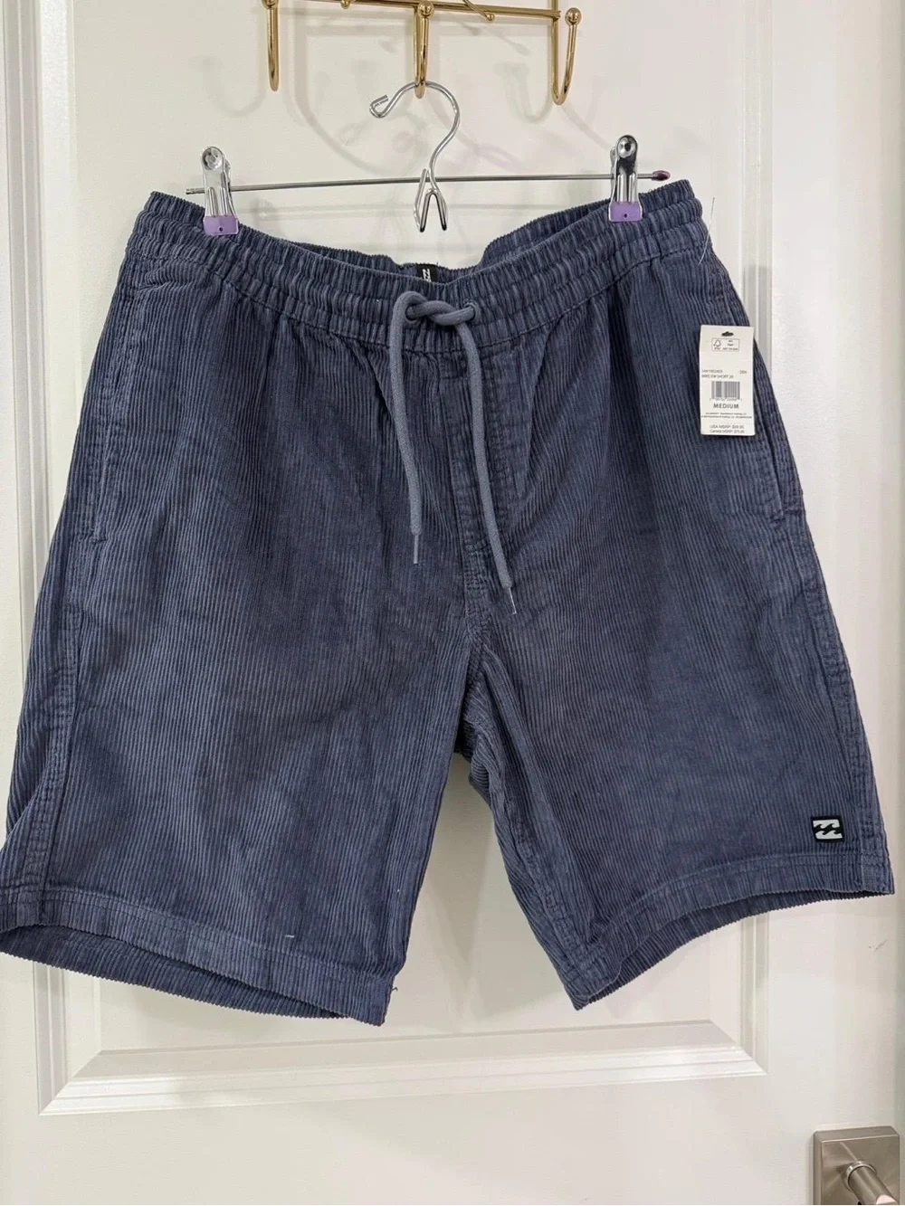 Billabong Men's Corduroy Drawstring Shorts - Slate Blue